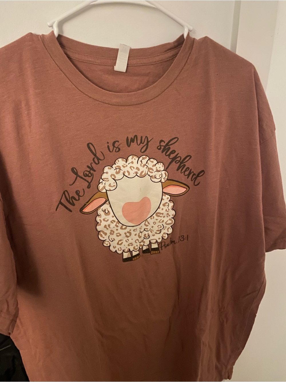 Dusty Rose Graphic Tee - The Lord is My Shepherd
